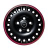 Project Kahn Huntsman 1945 Retro Classic Light Alloy Wheels - 8x18" Matt Black with Red Stripe for Defender 90/110