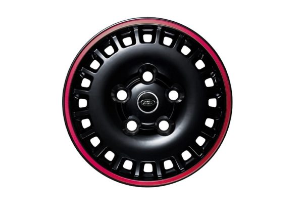 Project Kahn Huntsman 1945 Retro Classic Light Alloy Wheels - 8x18" Matt Black with Red Stripe for Defender 90/110