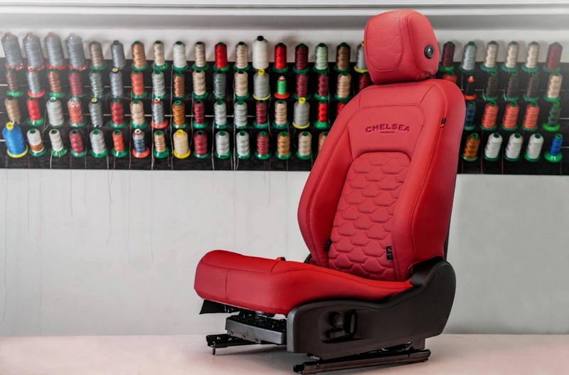 Project Kahn Comfort Leather Interior Volcanic Red - Clam Shell Design for 2020+ Defender 130 - Image 6