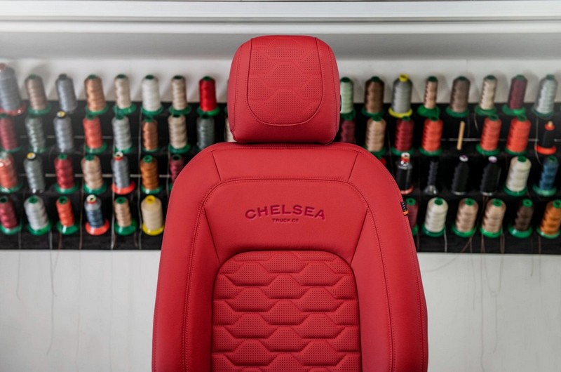 Project Kahn Comfort Leather Interior Volcanic Red - Clam Shell Design for 2020+ Defender 130 - Image 4