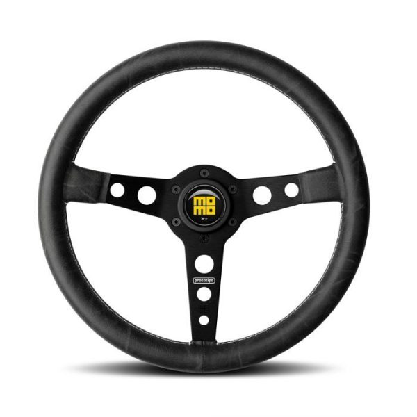 MOMO Prototipo Heritage Black Spoke Steering Wheel for Defender
