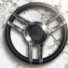 Project Kahn Double 3-Spoke Steering Wheel - Chrome Finish for Defender 90/110