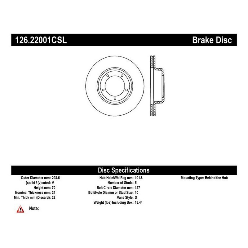 StopTech Sport Slotted Cryo Brake Rotor Front Left for Defender - Image 2