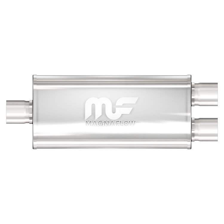 MagnaFlow 5"x8" Oval Center/Dual Straight Through Performance Muffler for Defender