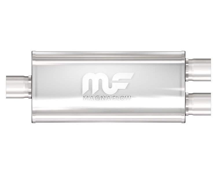 MagnaFlow 5"x 8" Oval Center/Dual Straight Through Performance Muffler for Defender