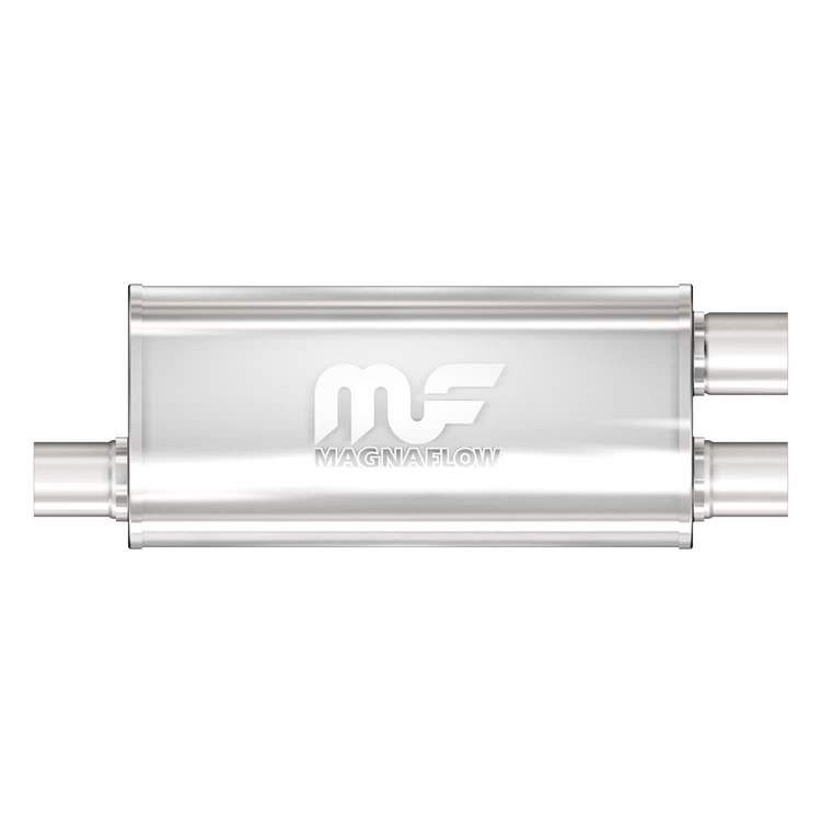 MagnaFlow 5"x 8" Oval Offset/Dual (Transverse) Straight Through Performance Muffler for Defender