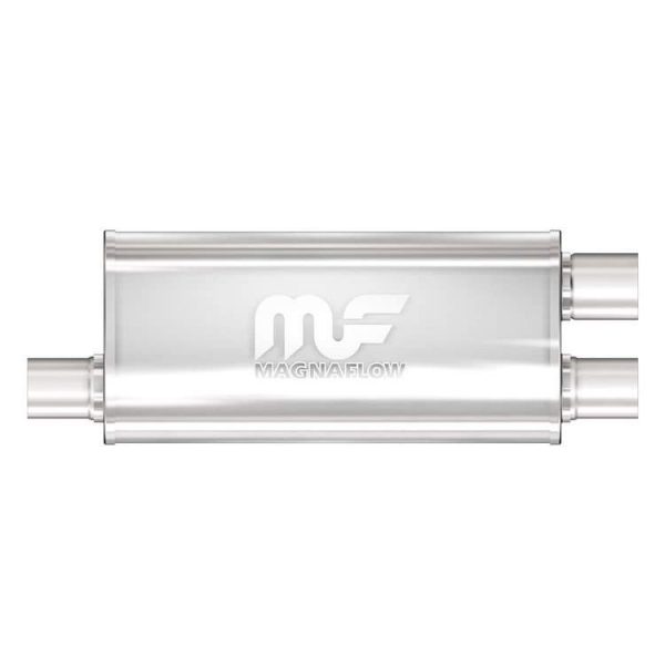 MagnaFlow 5"x 8" Oval Offset/Dual (Transverse) Straight Through Performance Muffler for Defender