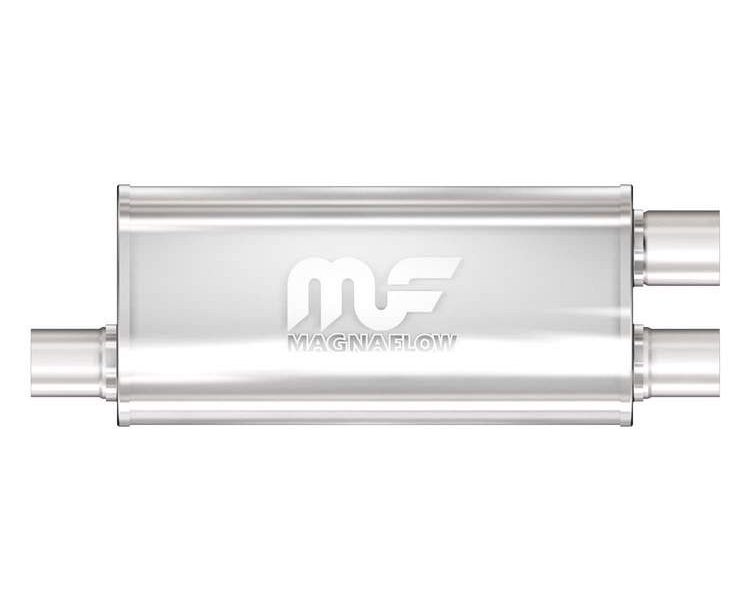 MagnaFlow 5"x 8" Oval Offset/Dual (Transverse) Straight Through Performance Muffler for Defender