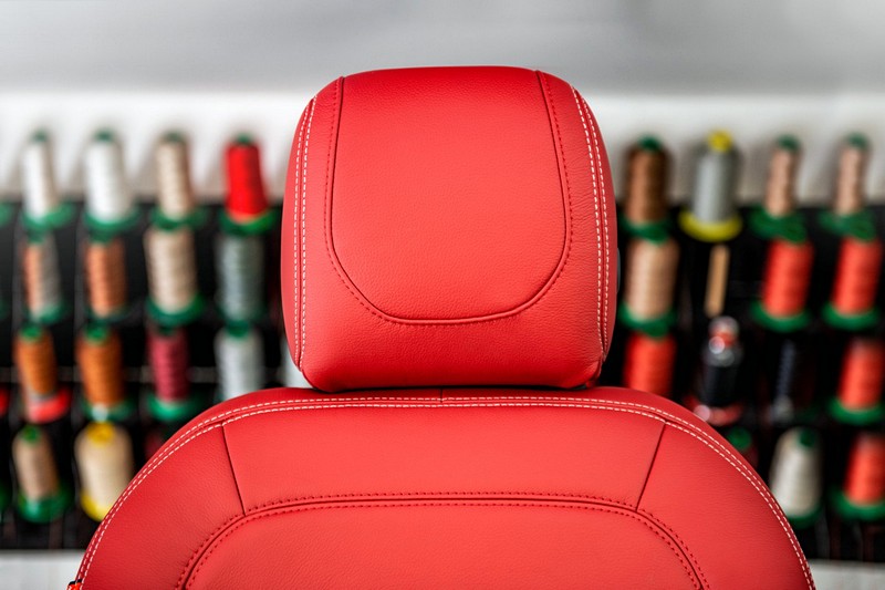 Project Kahn Comfort Leather Interior Volcanic Red - Designo Design for 2020+ Defender 130 - Image 4