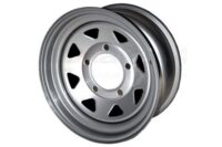 Silver 8 Spoke 7x16 Steel Road Wheel for All Defenders