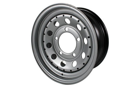 Silver Modular Steel 7x16 Steel Road Wheel for All Defenders