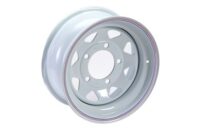 White 8 Spoke 7x16 Steel Road Wheel for Defender