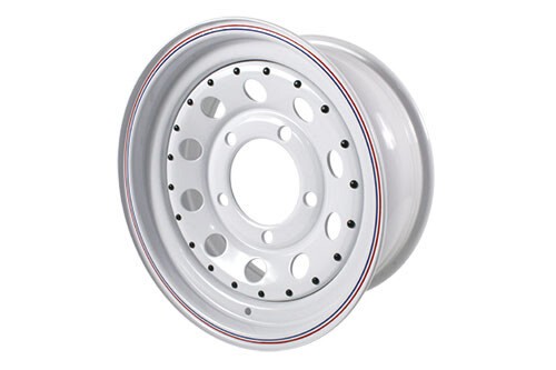 White Modular Steel Wheel 7x16 Steel Road Wheel for All Defenders
