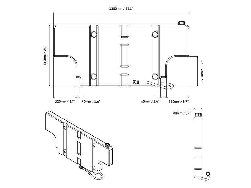 Front Runner Upright Water Tank with Two Cut-outs Flat - Image 2