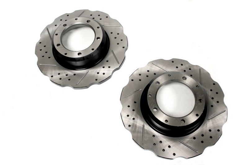 TerraFirma Brake Disc Cross Drilled & Grooved - Rear for Defender 110 83-06, Defender 110 2007 Onwards, Defender 130 83-06 & Defender 130 2007 Onwards