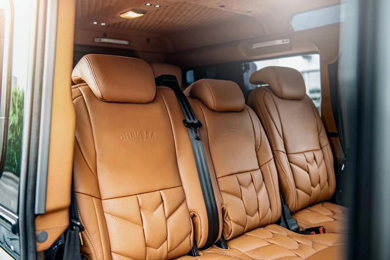 Project Kahn Sport Leather Interior - Caramel 3D Herringbone Design for Defender 110 - Image 12