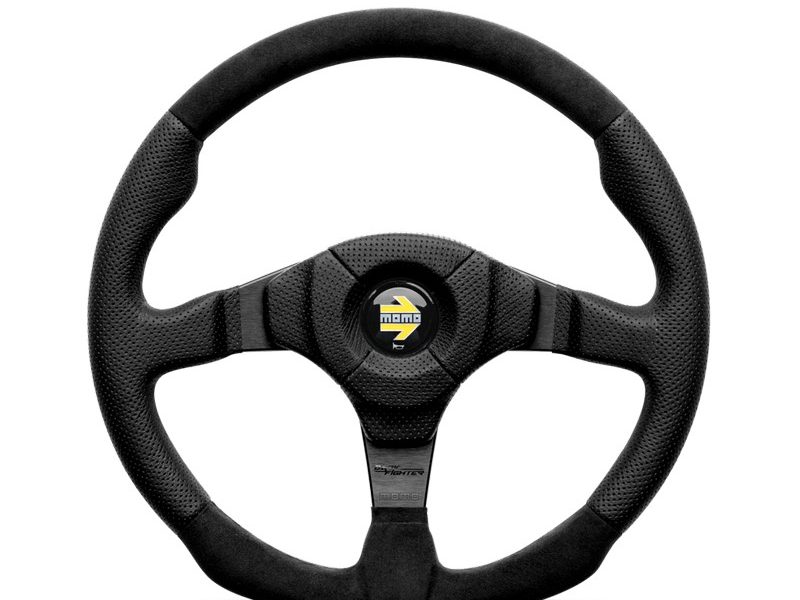 MOMO Dark Fighter Steering Wheel - 350mm for Land Rover Defender