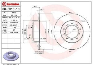 Brembo Brake Disc for Defender 08.5316.10 - Image 2