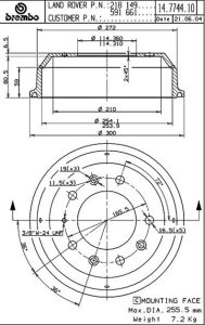 Brembo Drum 14.7744.10 - Image 2