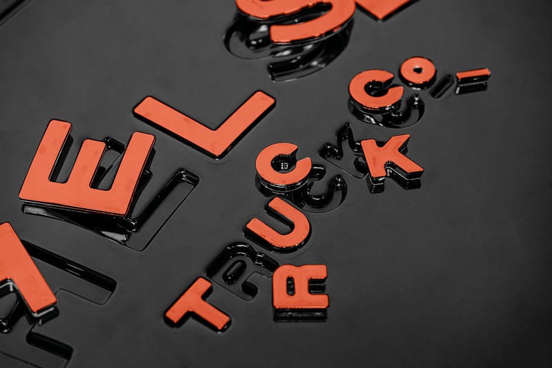 Project Kahn Copper Lettering for Chelsea Truck Company Hard Spare Wheel Cover for 2020+ Defender 90/110/130