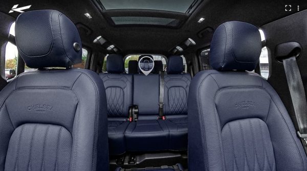Project Kahn 7 Seats Comfort Leather Interior 360° - Volcanic Blue Tour for 2020+ Defender 110