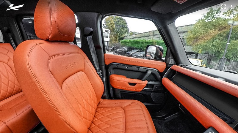 Project Khan 7 Seats Comfort Leather Interior 360° Tour - Volcanic Orange for 2020+ Defender 110 - Image 4