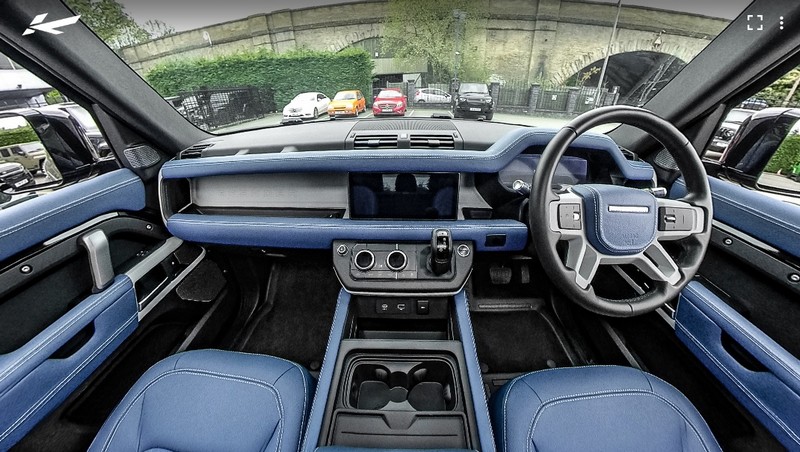 Project Kahn Comfort Leather Interior 360° Tour - Volcanic Blue for 2020+ Defender 90