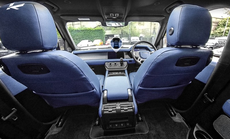 Project Kahn Comfort Leather Interior 360° Tour - Volcanic Blue for 2020+ Defender 90 - Image 4