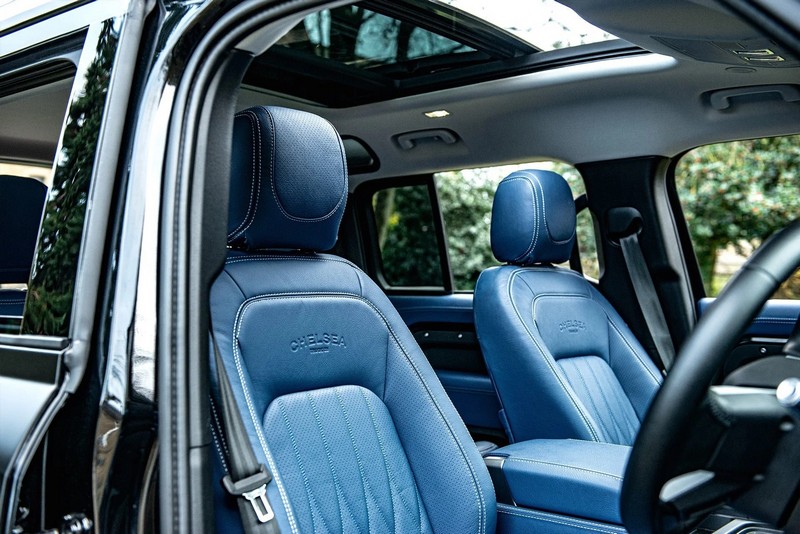 Project Kahn Comfort Leather Interior Volcanic Blue - Designo Design for 2020+ Defender 130 - Image 12