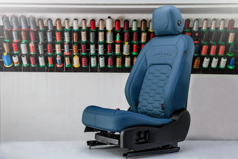 Project Kahn Comfort Leather Interior Volcanic Blue - Clam Shell Design for 2020+ Defender 130 - Image 4
