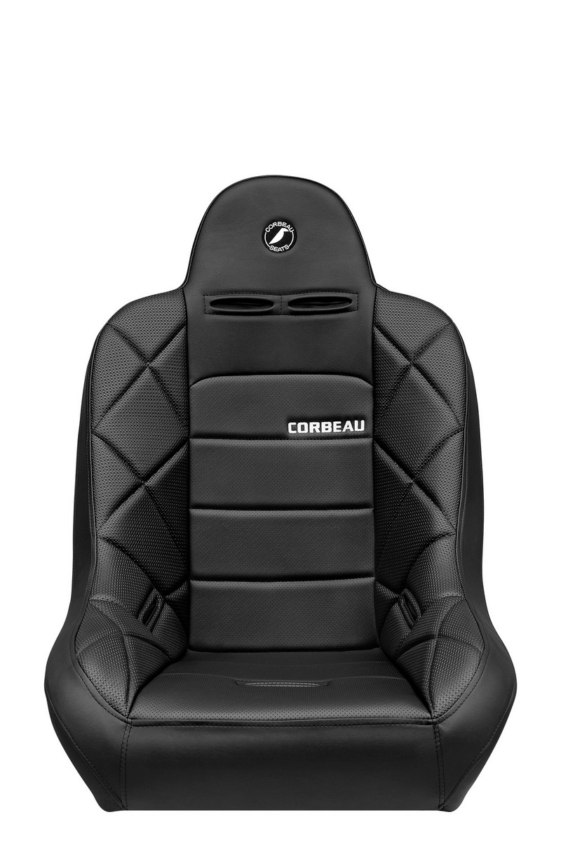 Corbeau Baja JP Black Vinyl/Black HD Vinyl Fixed Back Suspension Seat - Image 2