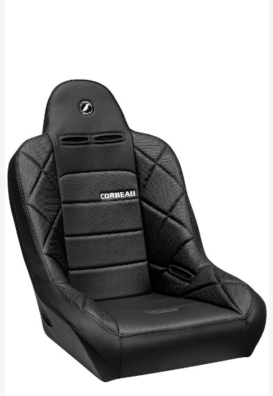 Corbeau Baja JP Black Vinyl/Black HD Vinyl Fixed Back Suspension Seat