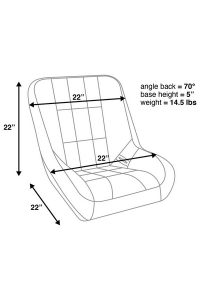 Corbeau Baja Low Back Black Vinyl/Cloth with Headrest Fixed Back Suspension Seat - Image 3