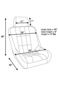 Corbeau Baja Low Back Black Vinyl/Cloth with Headrest Fixed Back Suspension Seat - Image 2