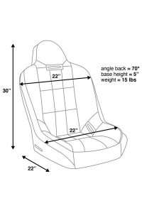 Corbeau Baja SS Black Vinyl/Cloth Fixed Back Suspension Seat - Image 2