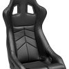 Corbeau DFX Black Carbon Vinyl/Cloth Black Piping - Fixed Back Racing Seat - Image 3