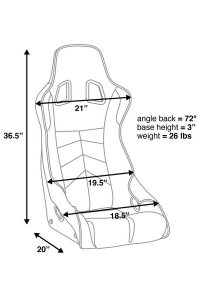 Corbeau DFX Carbon Vinly/Cloth White Piping - Fixed Back Racing Seat - Image 2
