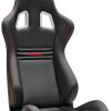 Corbeau Evolution X Black Vinyl/Carbon Red Stitch - Fixed Back Racing Seat