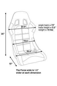Corbeau Forza Black Microsuede - Fixed Back Racing Seat - Image 2