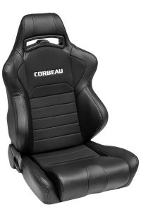 Corbeau LG1 Black Vinyl/Cloth - Reclining Seat