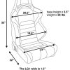 Corbeau LG1 Black Vinyl/Red Cloth - Reclining Seat - Image 2