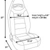 Corbeau Moab Grey Vinyl/Perforated Vinyl Reclining Seat - Image 2