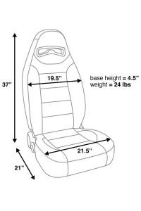 Corbeau Moab Black Neoprene Reclining Seat - Image 2