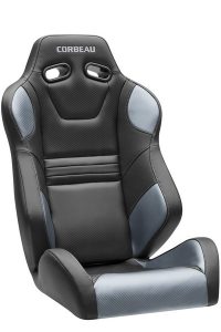 Corbeau SXS Pro Black/Silver Carbon Fiber Vinyl - Side-By-Side Seat