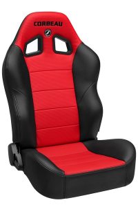 Baja XRS Black Vinyl/Red HD Vinyl Reclining Suspension Seat