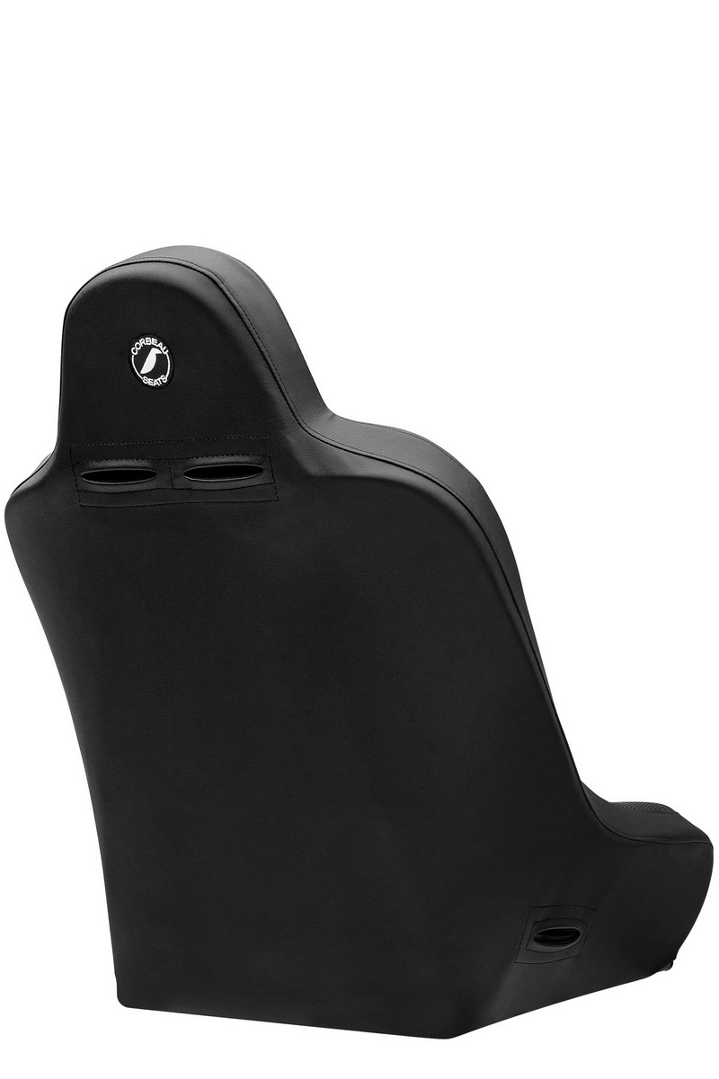 Corbeau Baja JP Black HD Vinyl/Cloth Wide Fixed Back Suspension Seat - Image 3