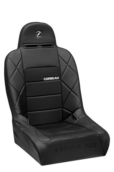 Corbeau Baja JP Black HD Vinyl/Cloth Wide Fixed Back Suspension Seat