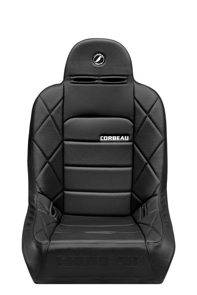 Corbeau Baja JP Black Vinyl/Black HD Vinyl Wide Fixed Back Suspension Seat - Image 2