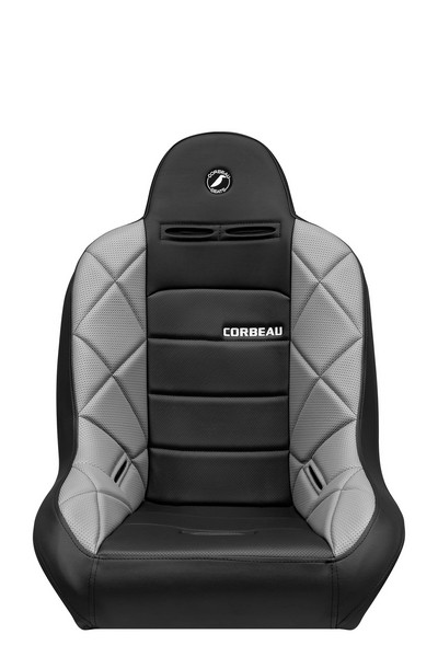 Corbeau Baja JP Black Vinyl/Grey HD Vinyl Fixed Back Suspension Seat - Image 2