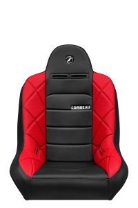 Corbeau Baja JP Black Vinyl/Red HD Vinyl Fixed Back Suspension Seat - Image 3